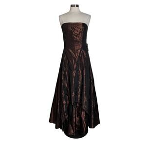 Vintage Scott McClintock Brown Strapless‎ Sparkle Evening Gown Dress Womens 12